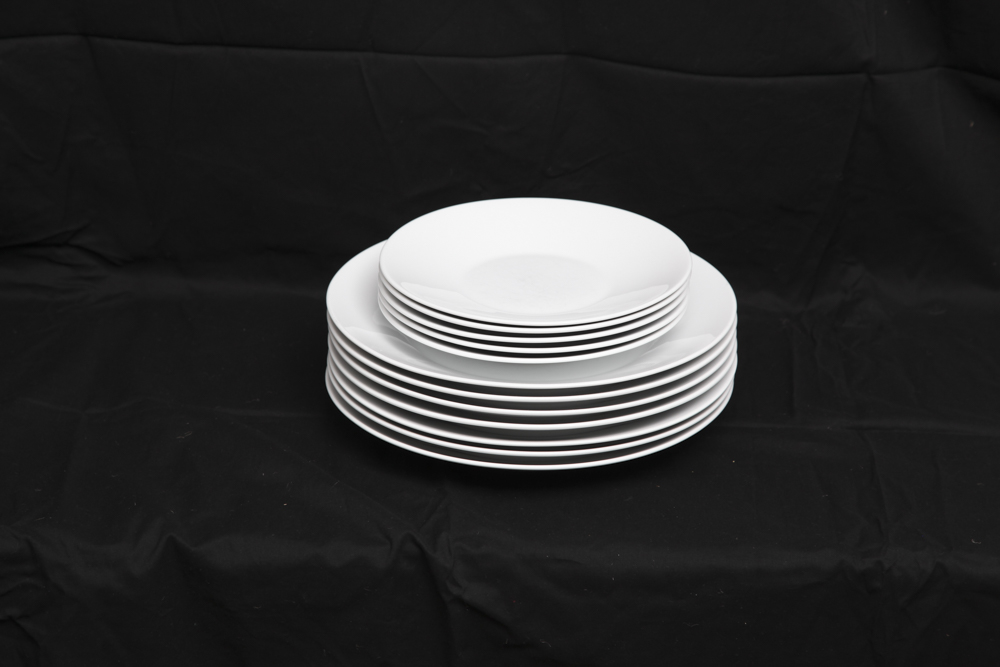 Set of White China Plates