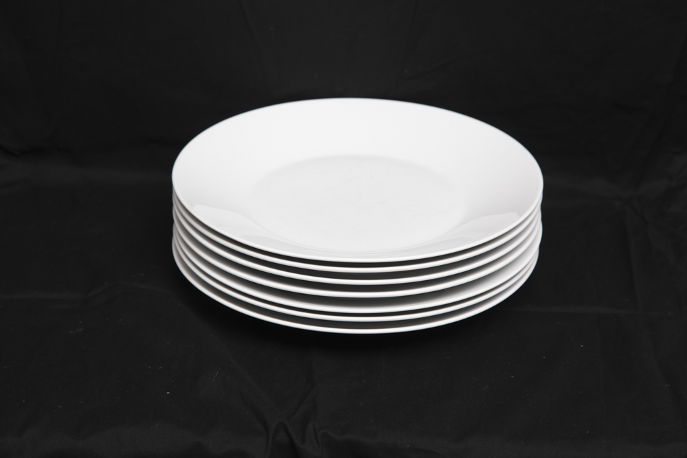 Set of White China Plates