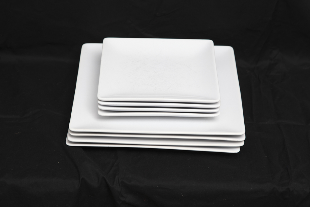 Set of White China Plates