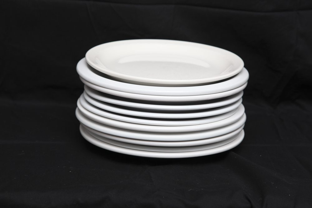 Assortment of White China Plates
