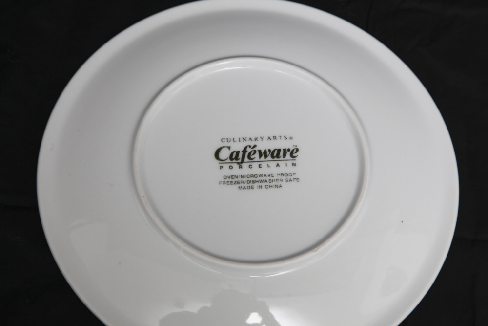 Assortment of White China Plates