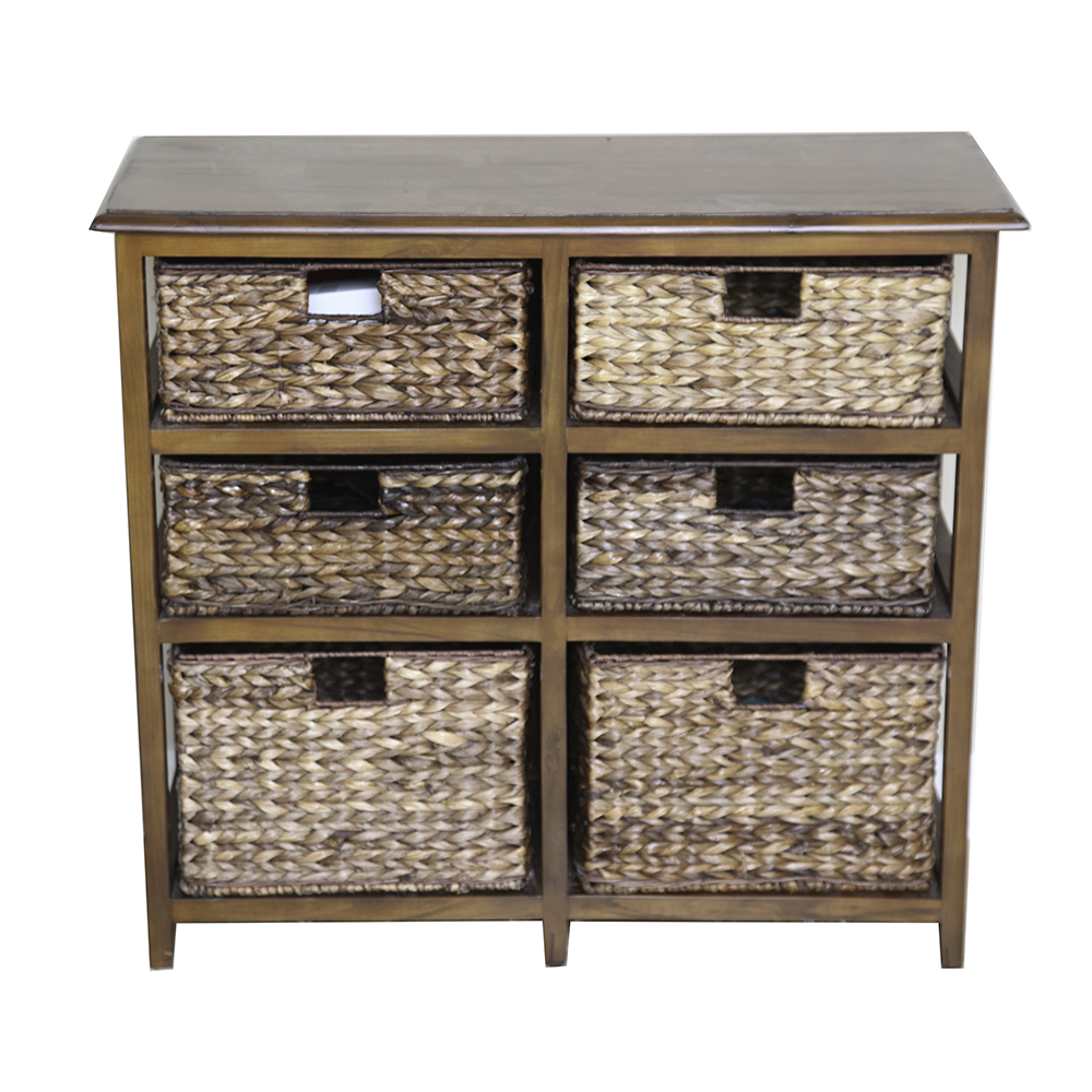 Pine Case With Wicker Drawers