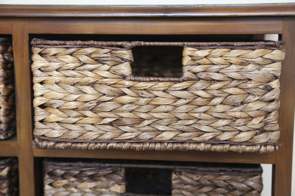 Pine Case With Wicker Drawers