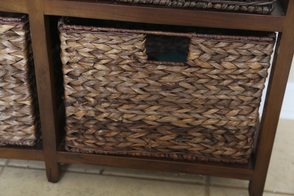 Pine Case With Wicker Drawers