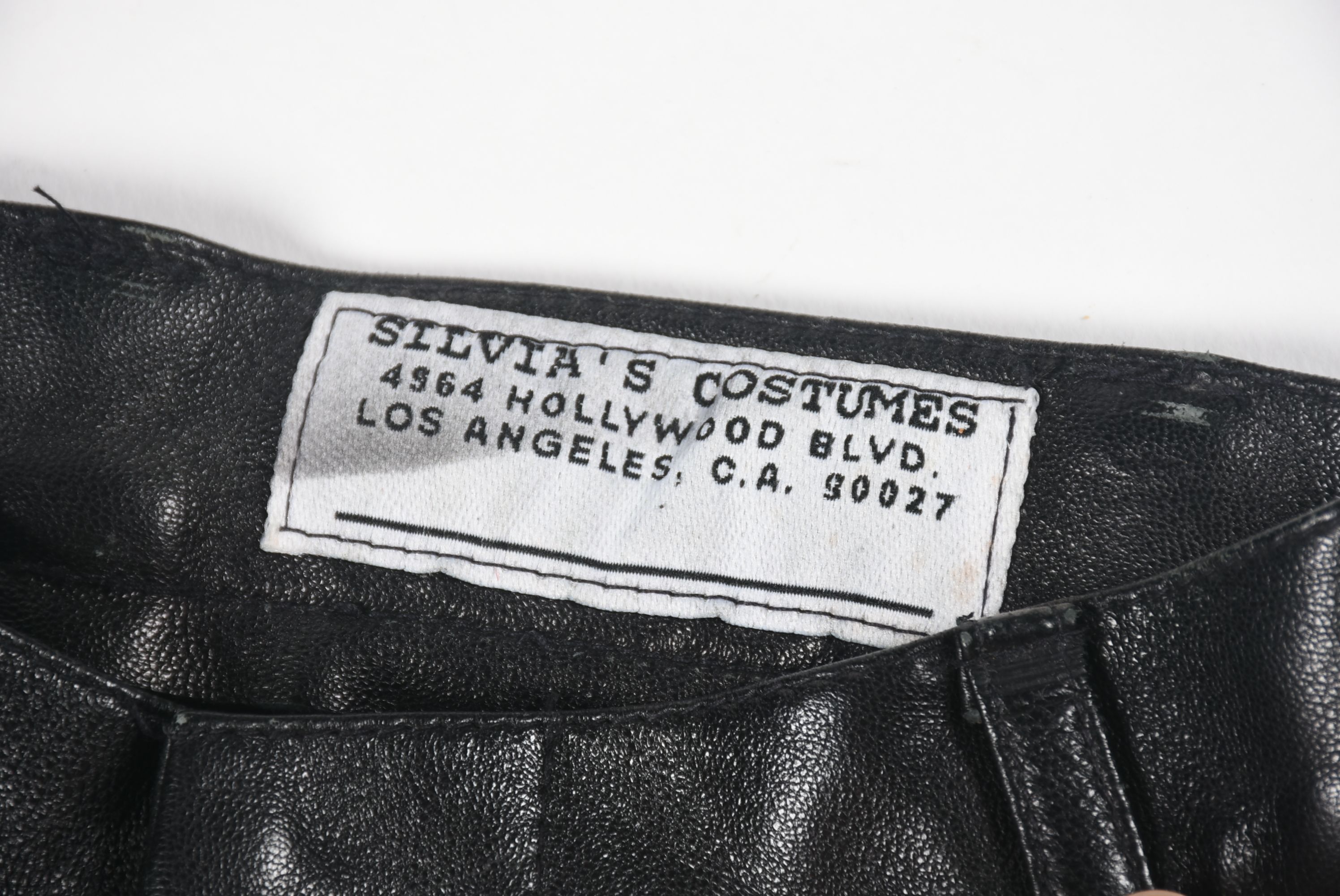 Silvia's Costumes of Hollywood Vintage Black Leather and Rhinestone Stage Ensemble
