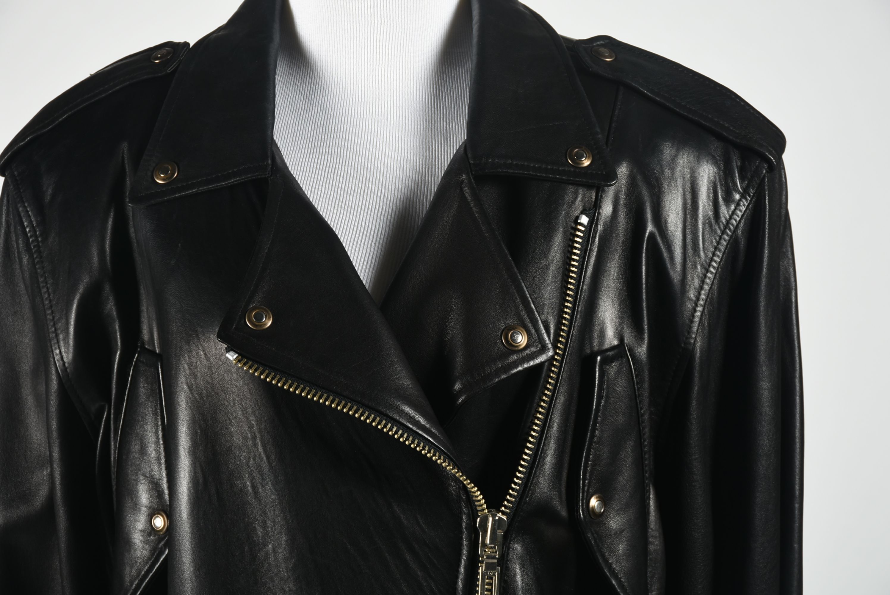 Peter Nygard Black Calfskin Leather Coat