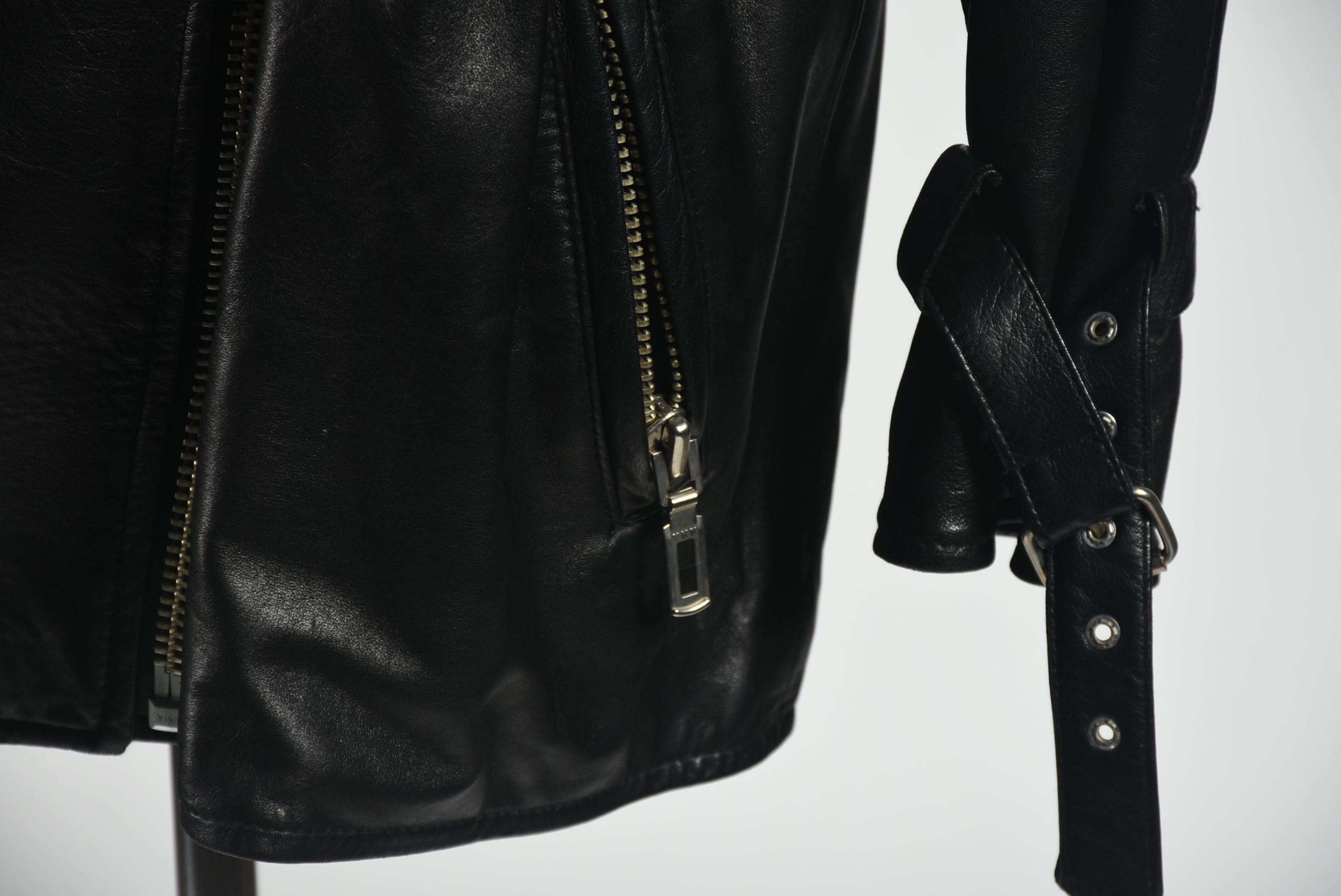 Peter Nygard Black Calfskin Leather Coat