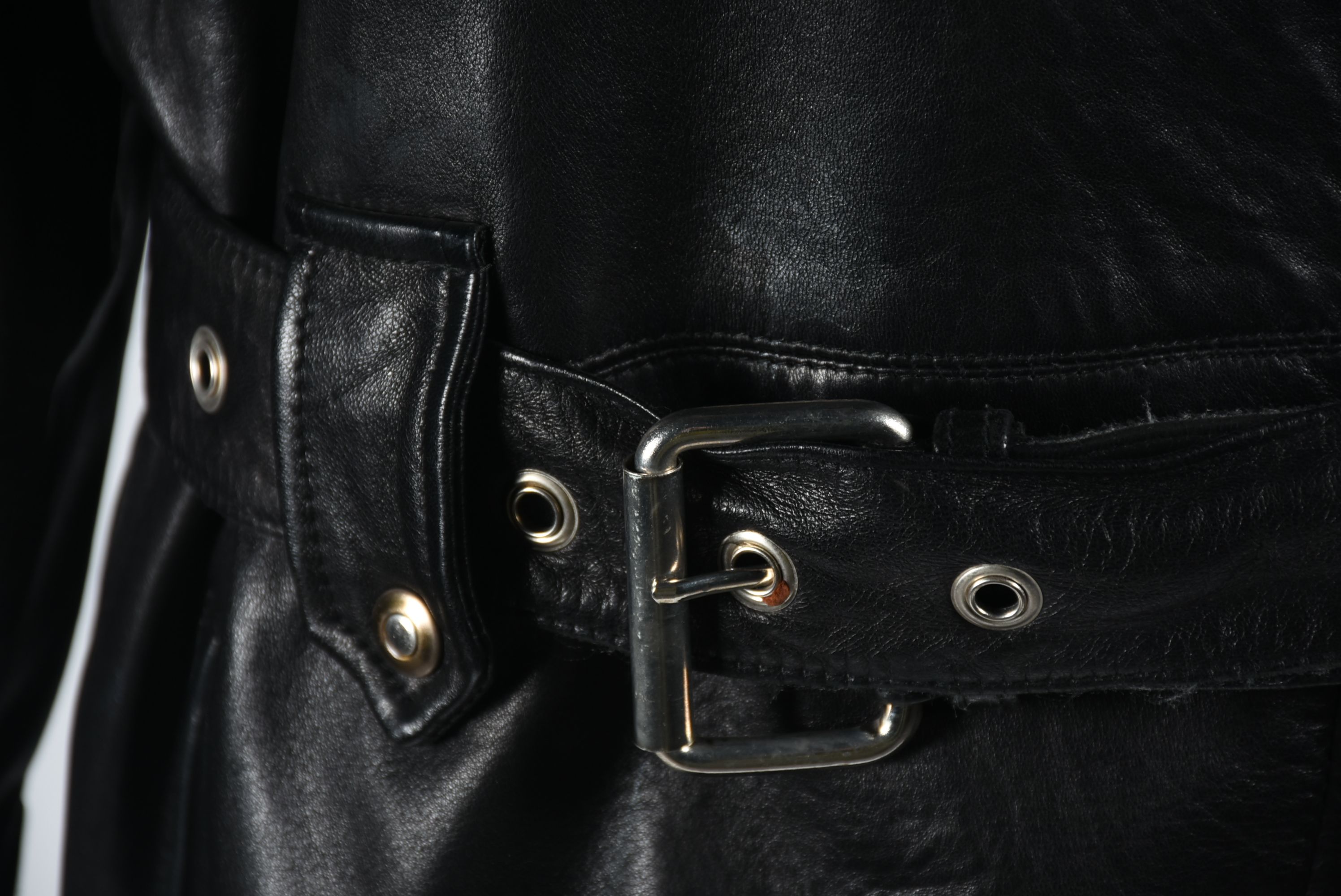 Peter Nygard Black Calfskin Leather Coat