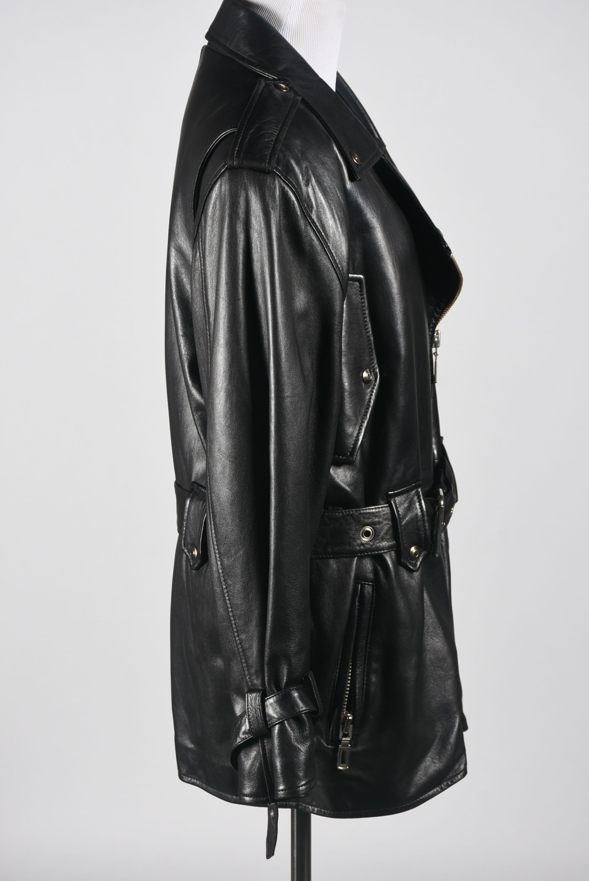 Peter Nygard Black Calfskin Leather Coat