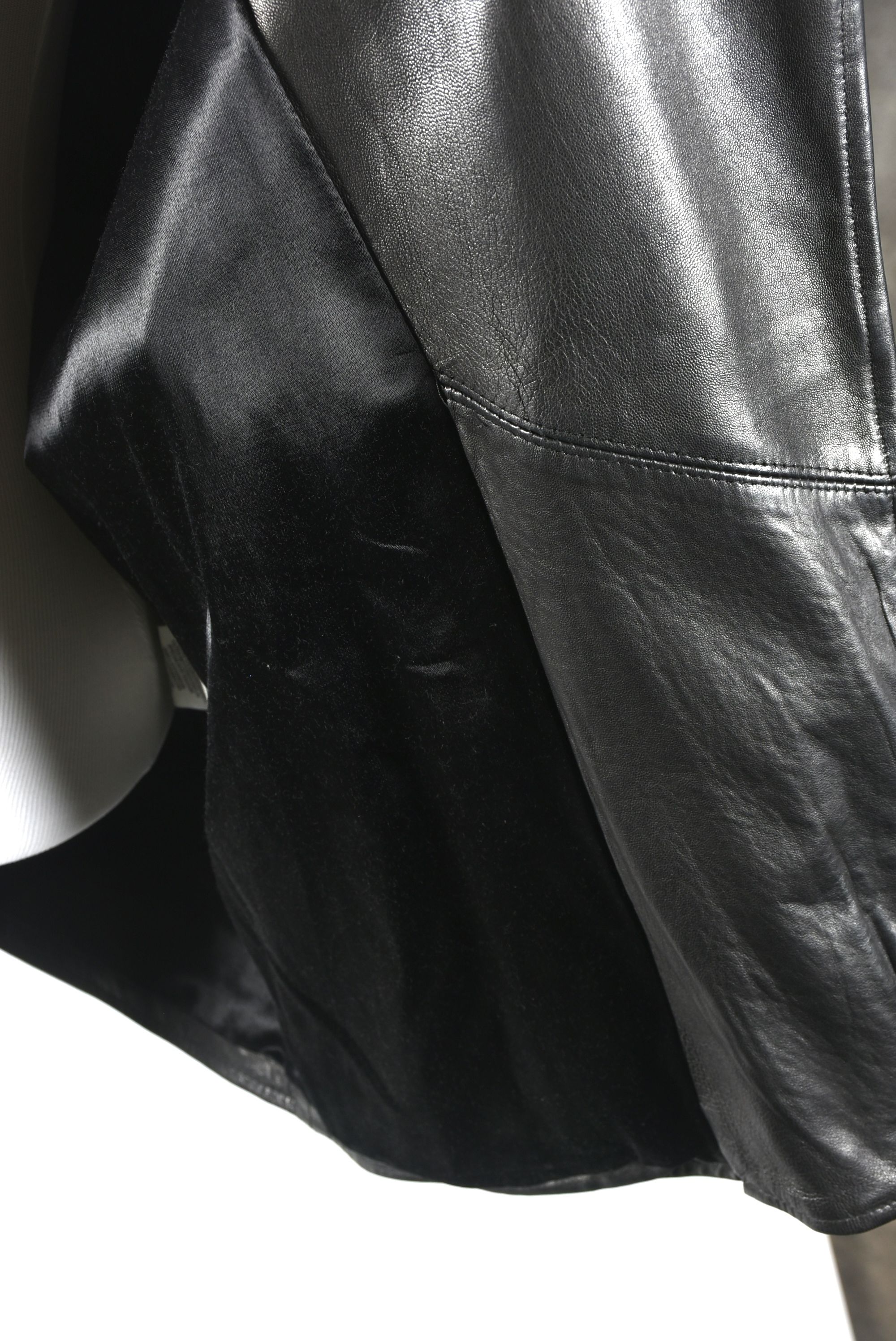 Peter Nygard Black Calfskin Leather Coat