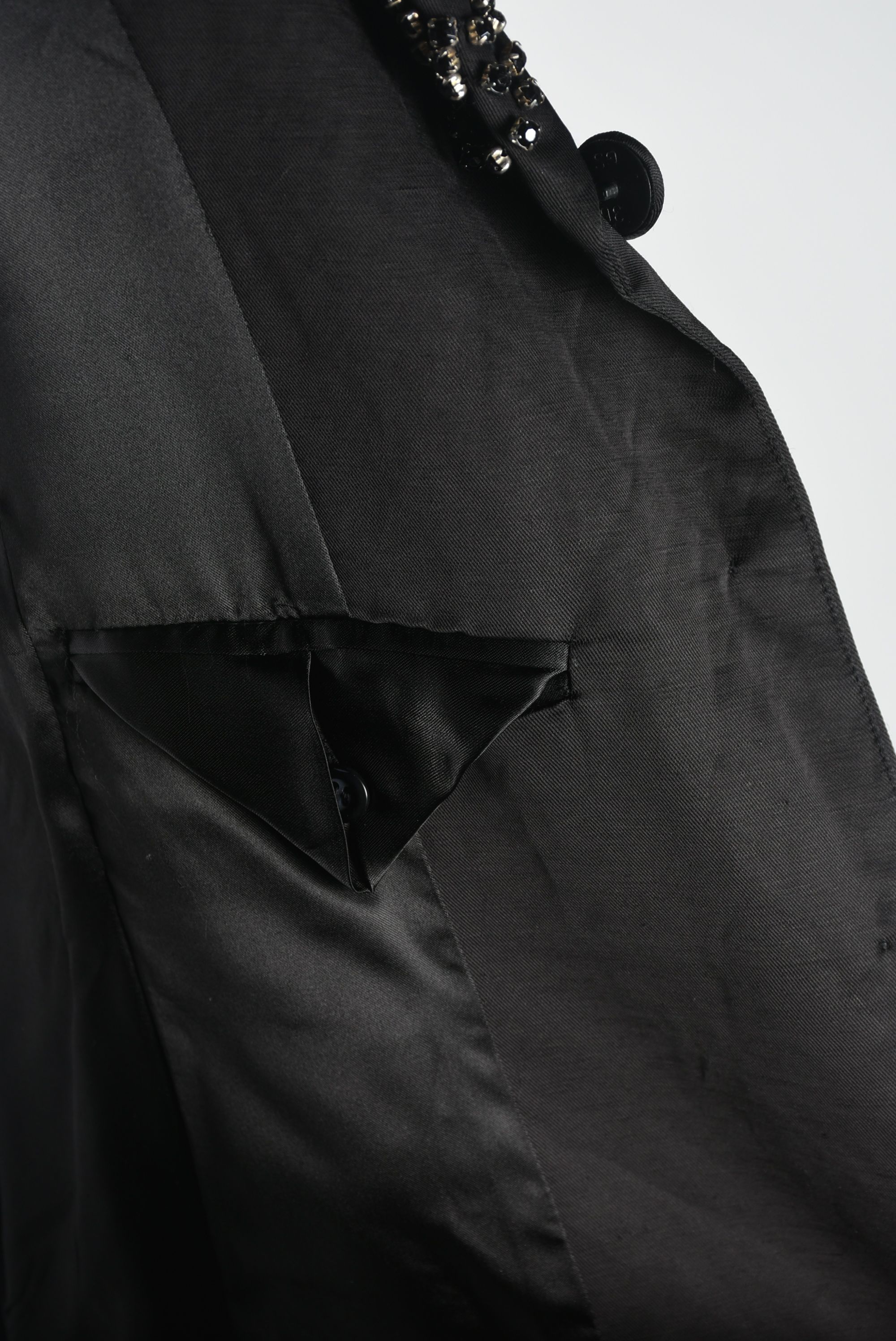 Biya Black Coat Embellished with Sequins and Rhinestones