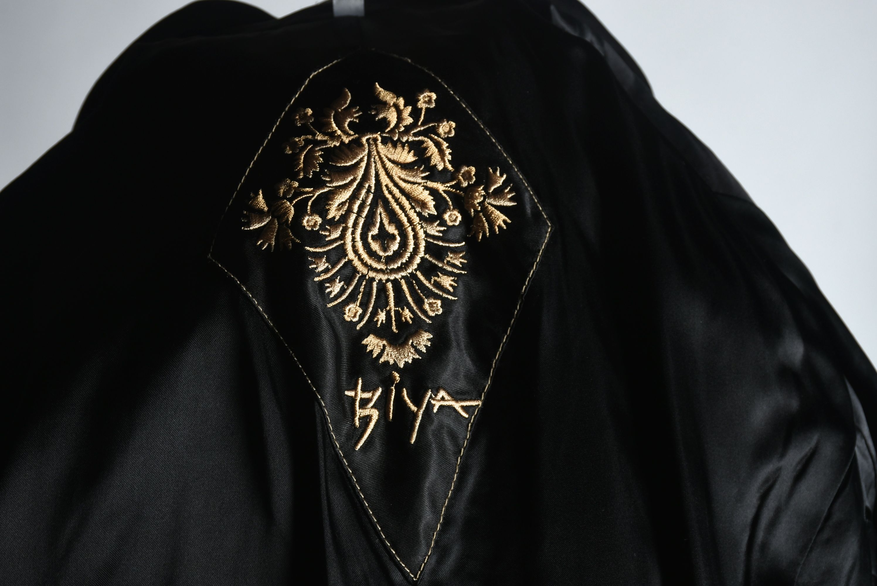 Biya Black Coat Embellished with Sequins and Rhinestones