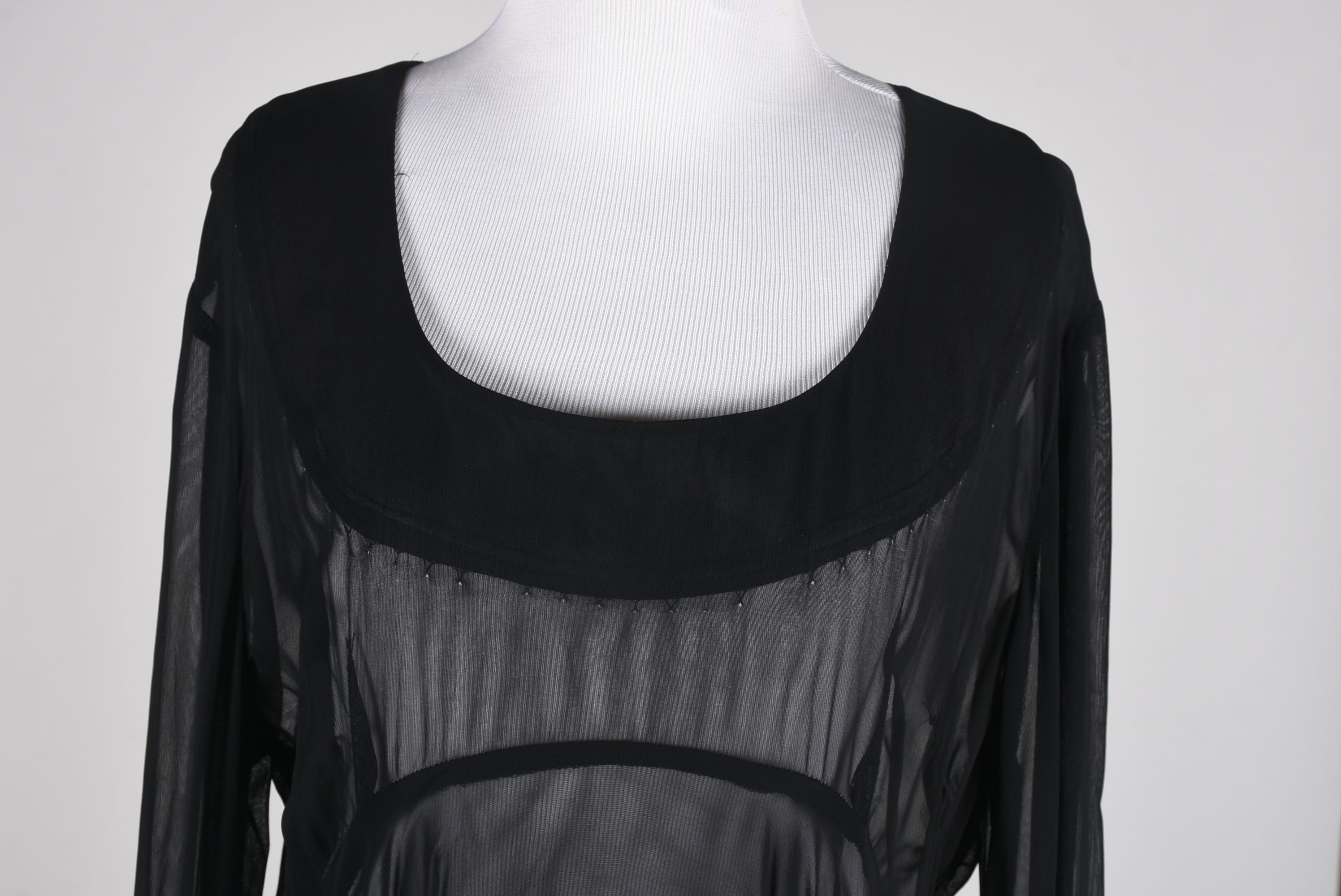 Les Habitudes of Los Angeles Black Chiffon Dress