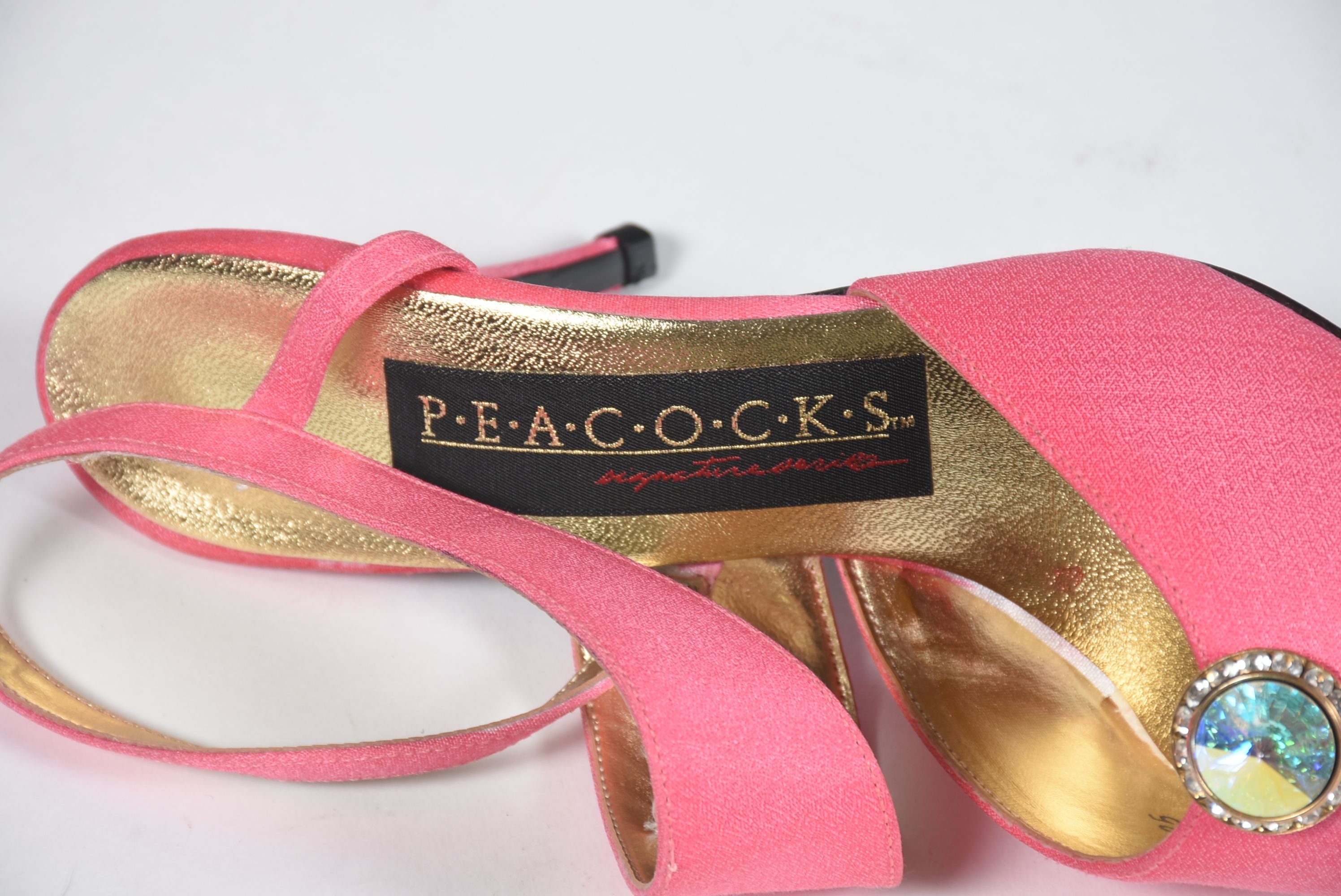 Cache Pink Silk Embellished Formal Gown with Slingbacks