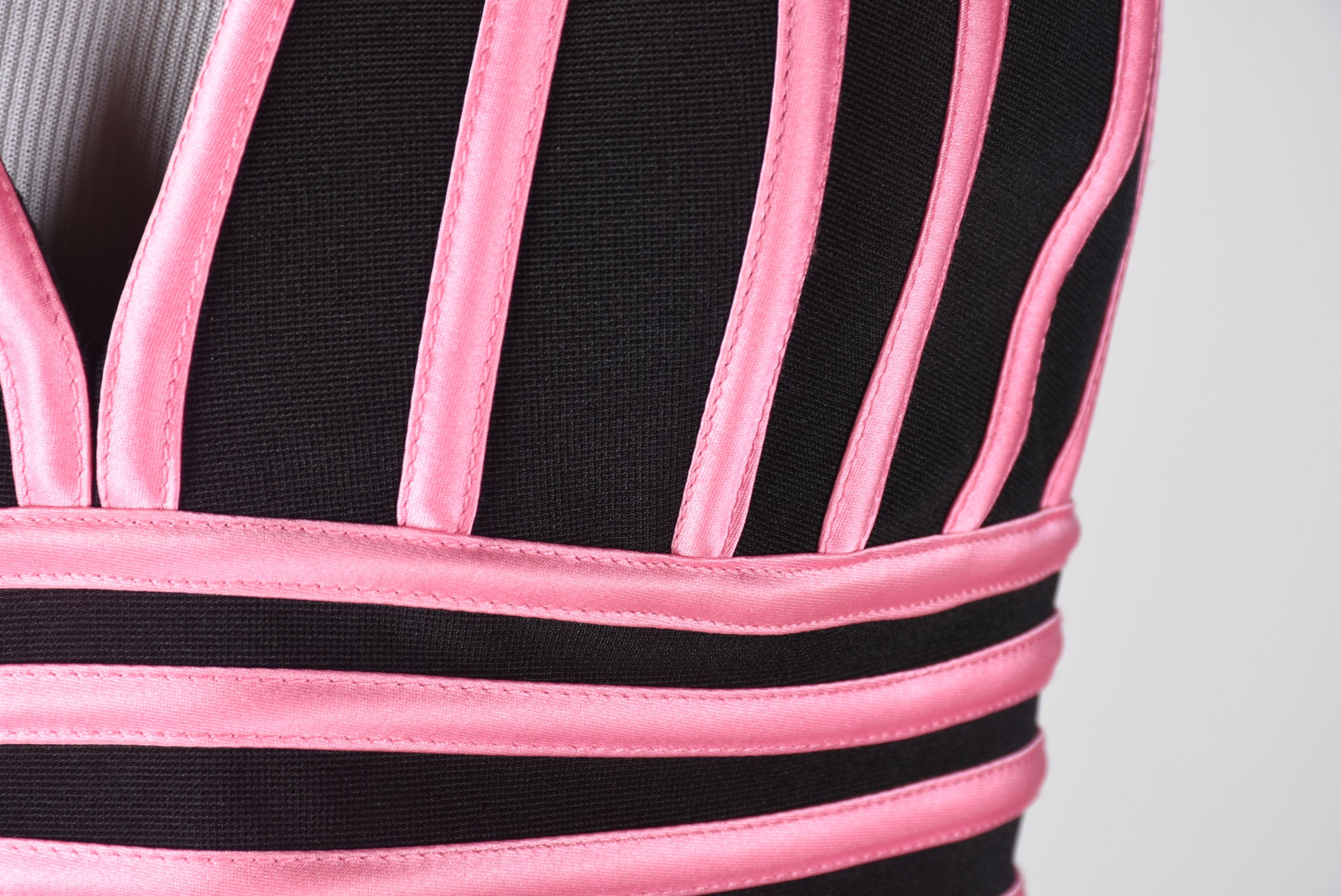 Black and Pink Halter Style Top
