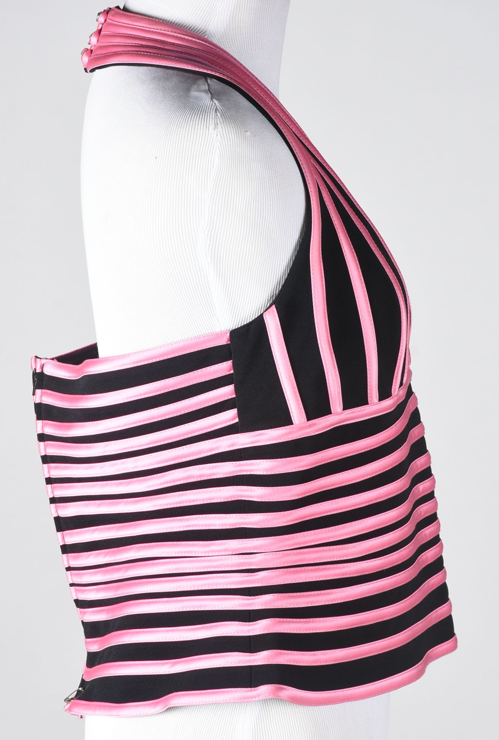 Black and Pink Halter Style Top