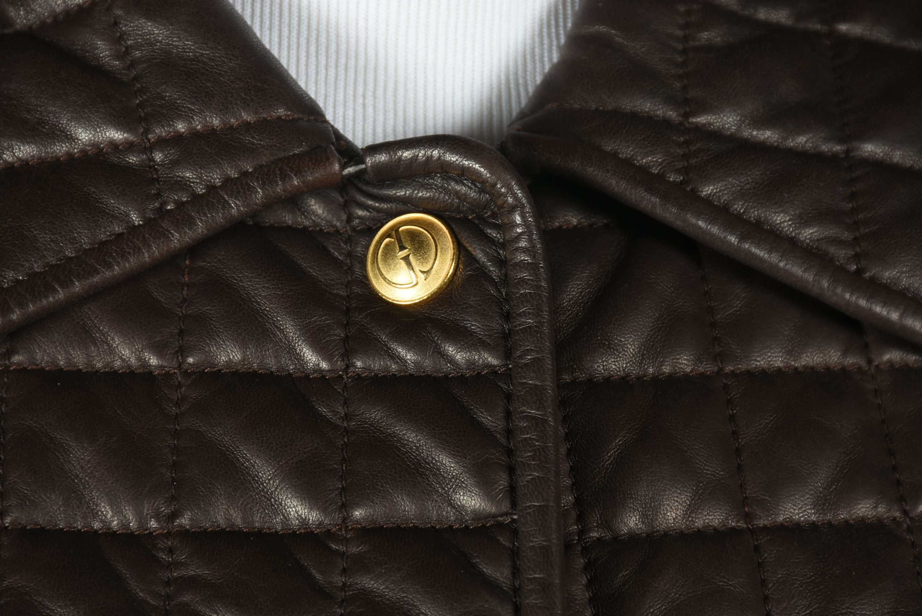 Gucci Brown Leather Quilted Jacket