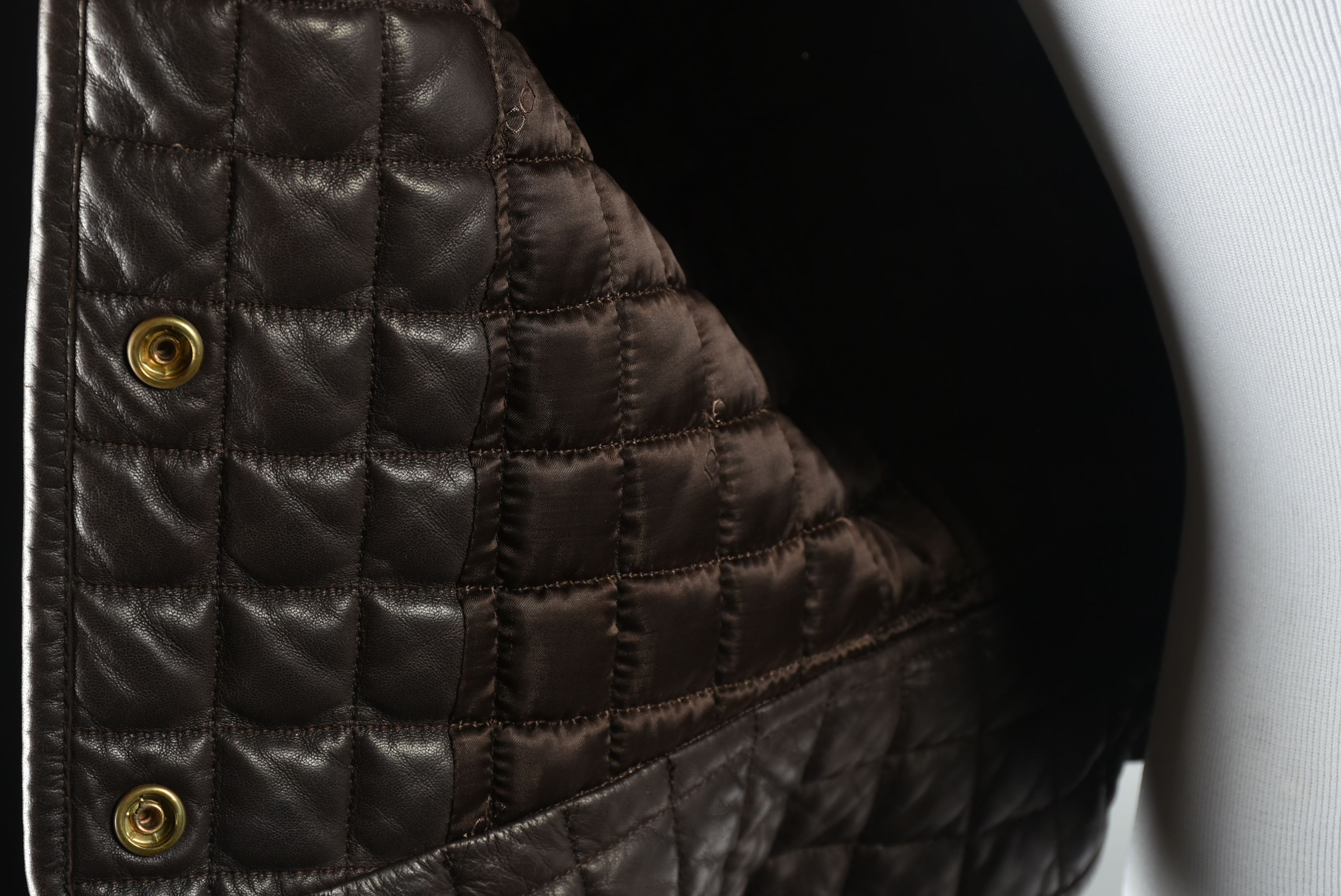 Gucci Brown Leather Quilted Jacket
