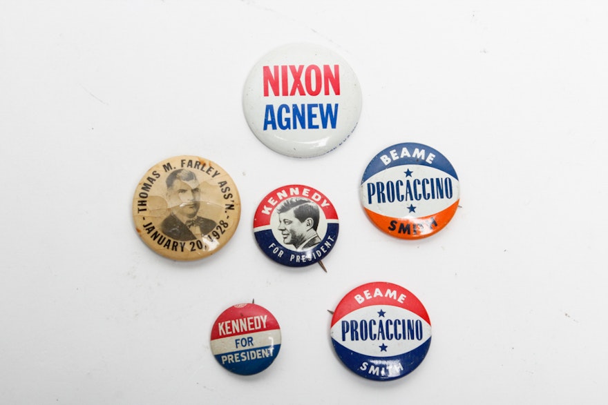 Collection of Vintage Political Campaign Buttons