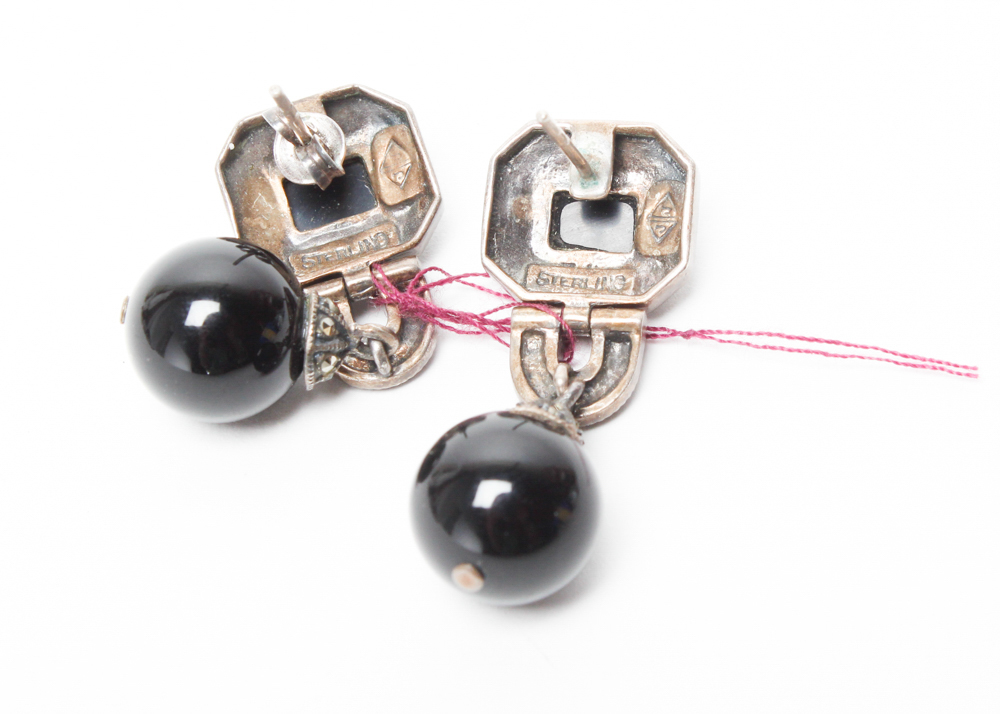 Sterling Silver and Black Enamel Jewelry