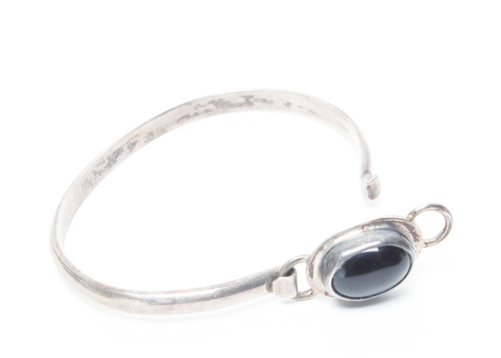 Sterling Silver and Black Enamel Jewelry