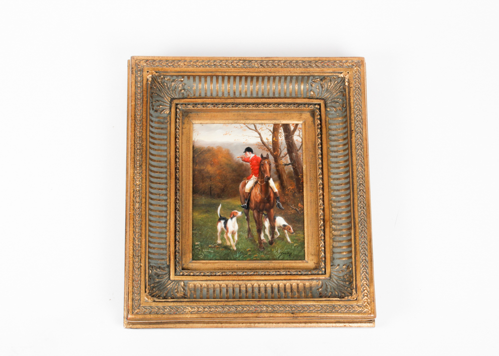 Original Oil on Canvas of a Hunter by Jacky