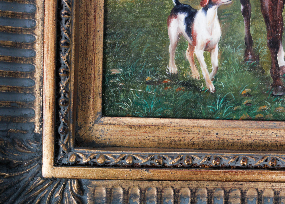 Original Oil on Canvas of a Hunter by Jacky