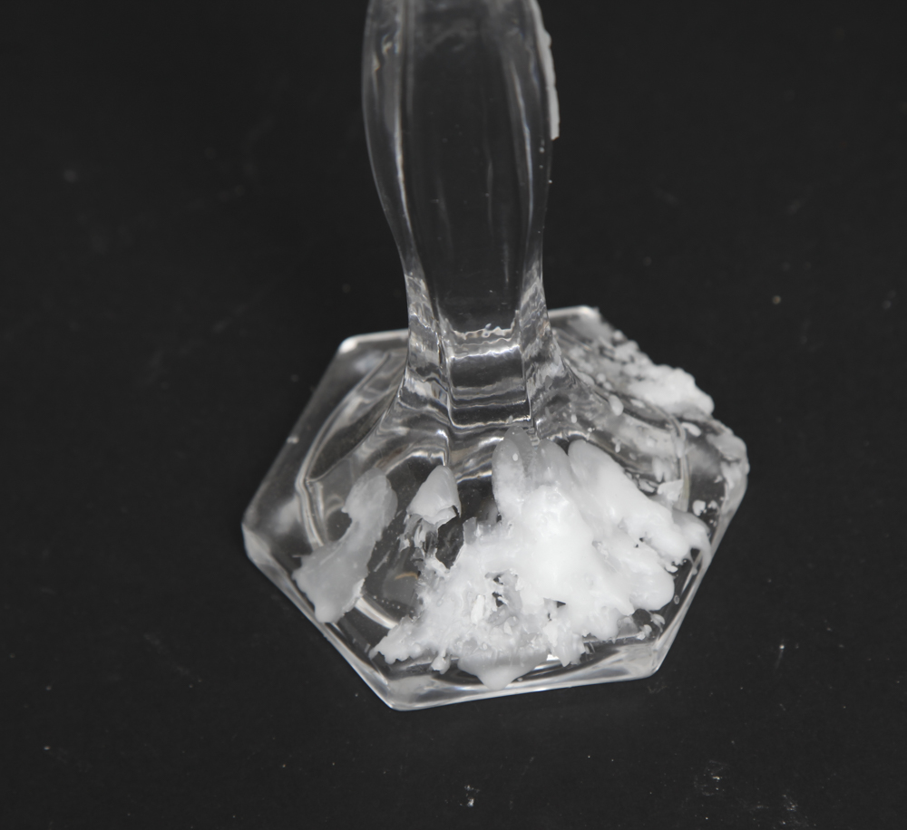 Pair of Glass Candleholders