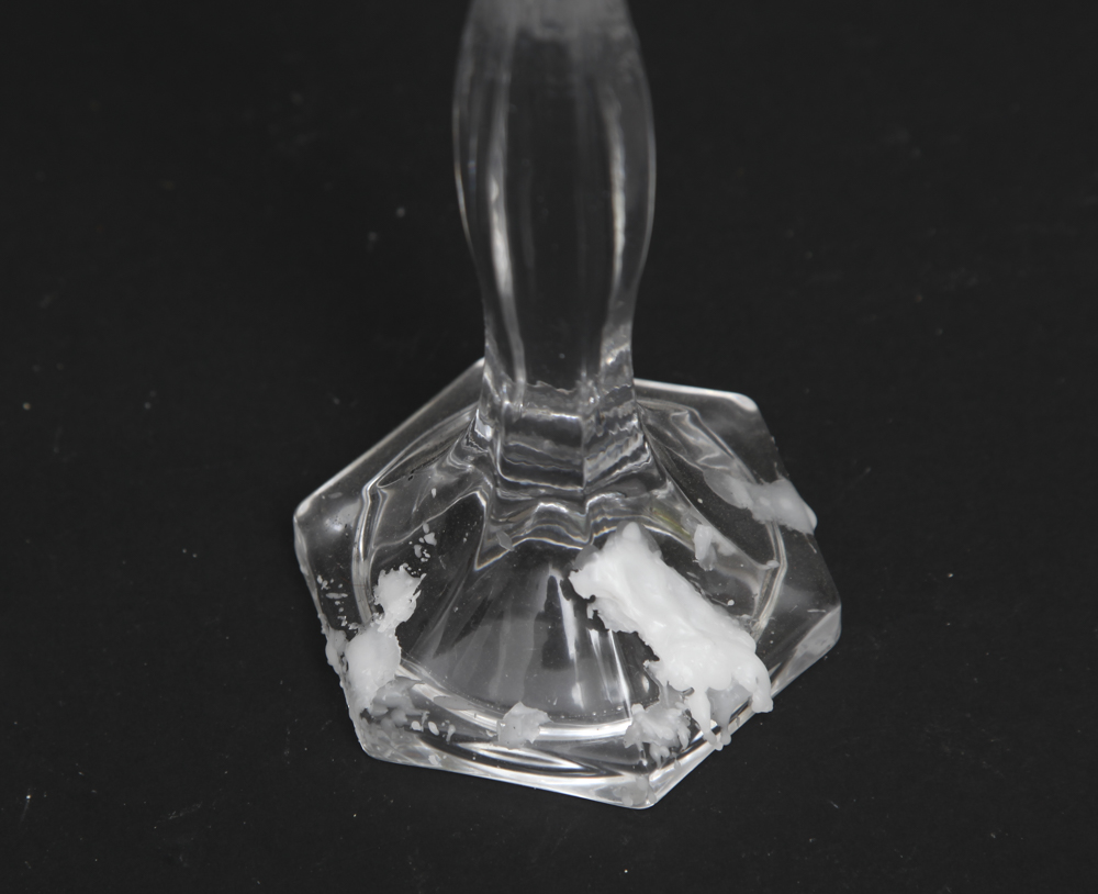 Pair of Glass Candleholders