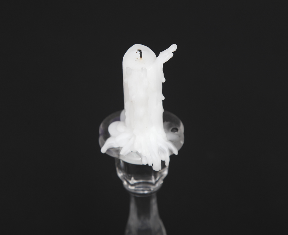 Pair of Glass Candleholders