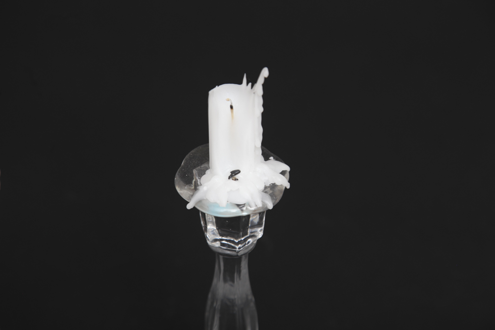 Pair of Glass Candleholders