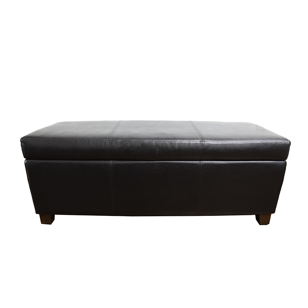 Black Leather Bench