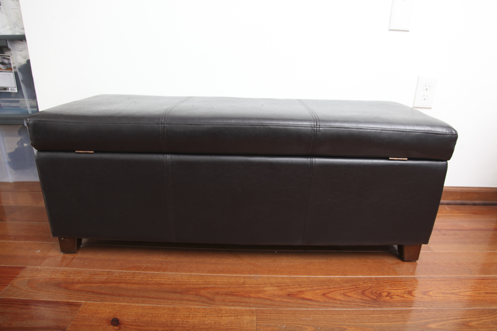Black Leather Bench