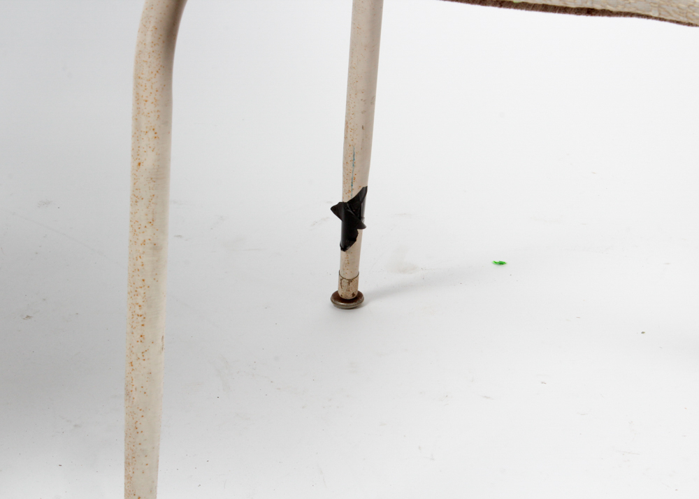 Set Four White Metal Side Chairs