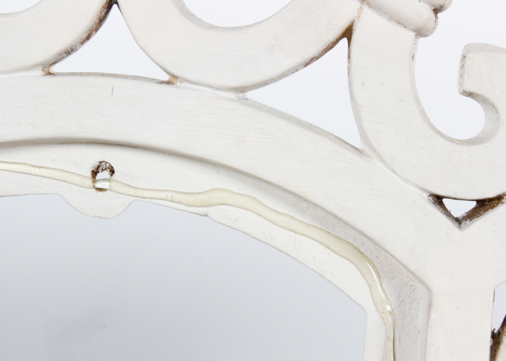 Set Four White Metal Side Chairs