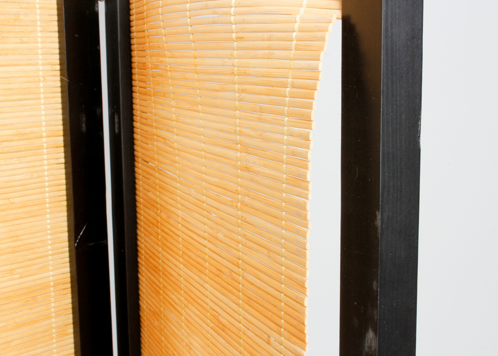 Large Wooden and Faux Bamboo Screen