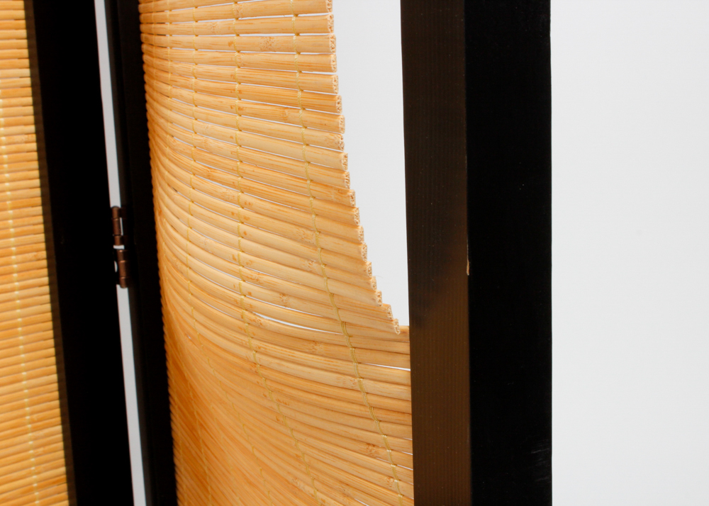 Large Wooden and Faux Bamboo Screen