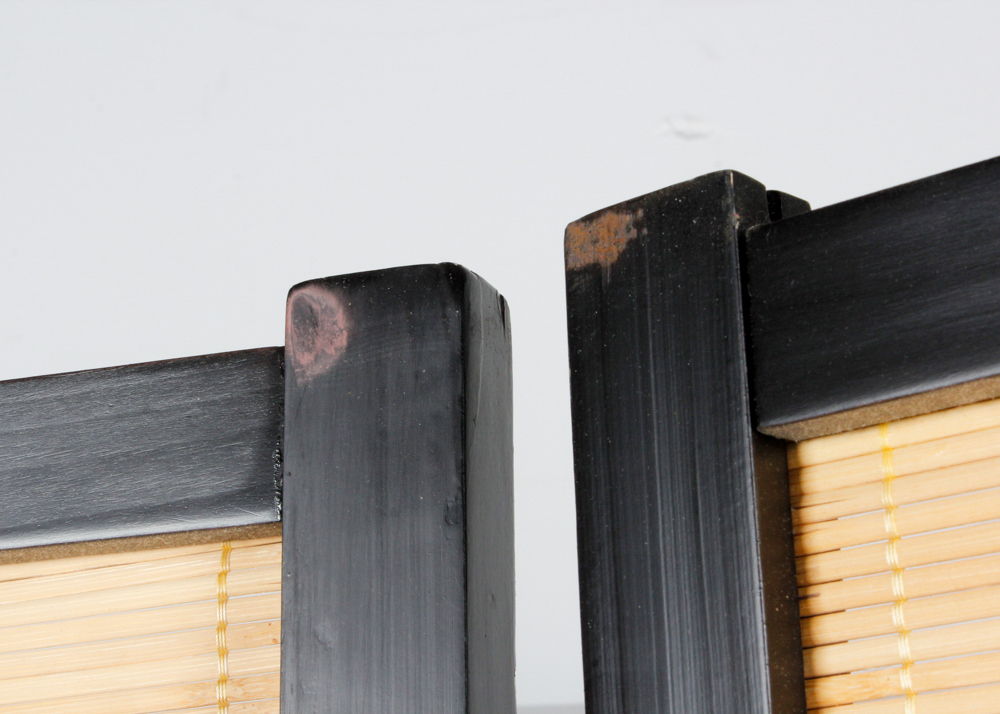 Large Wooden and Faux Bamboo Screen