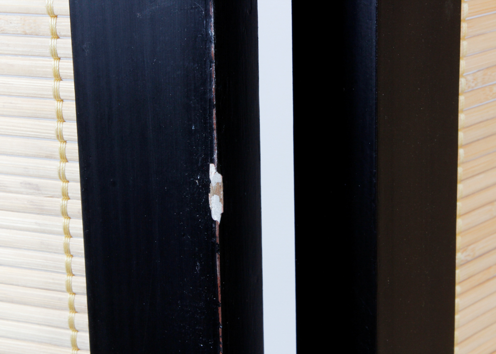 Large Wooden and Faux Bamboo Screen