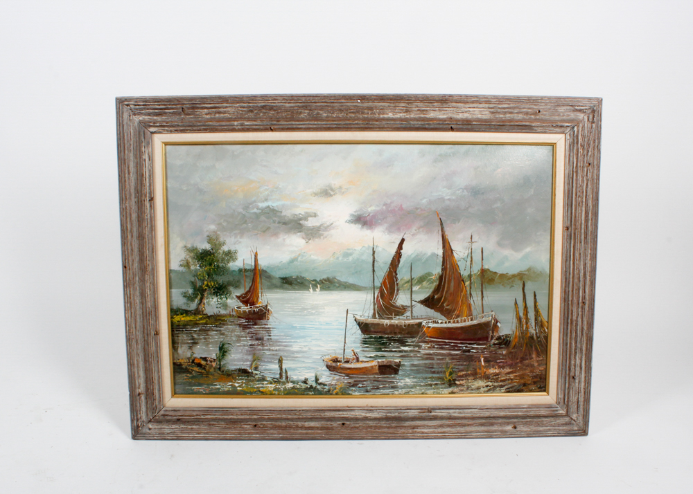 Acrylic Seascape on Canvas by J. Pierce