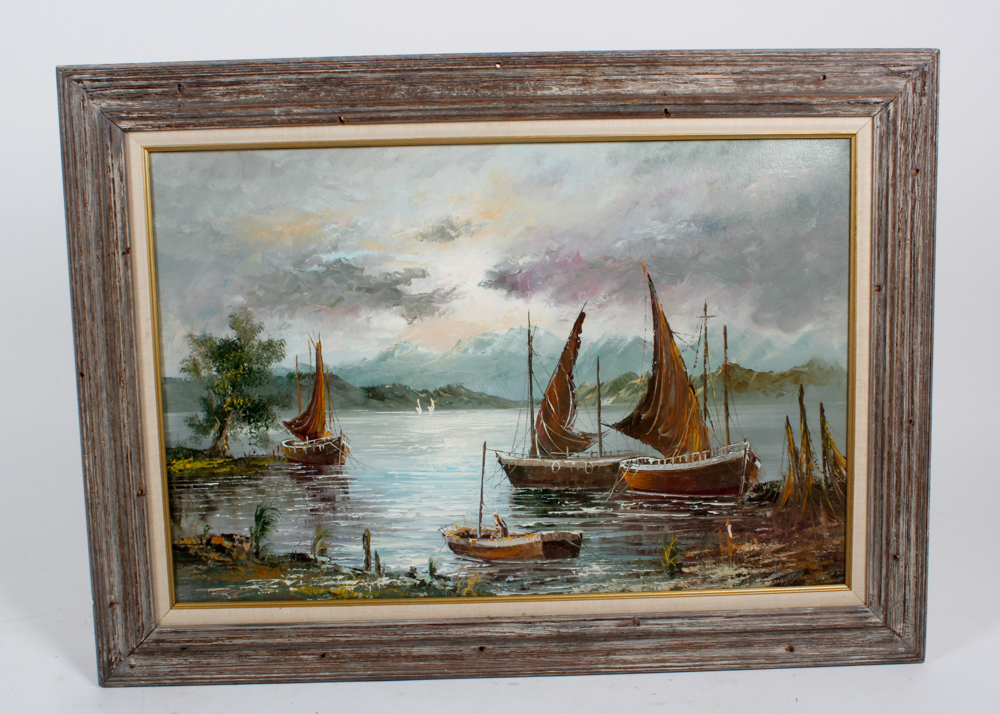 Acrylic Seascape on Canvas by J. Pierce