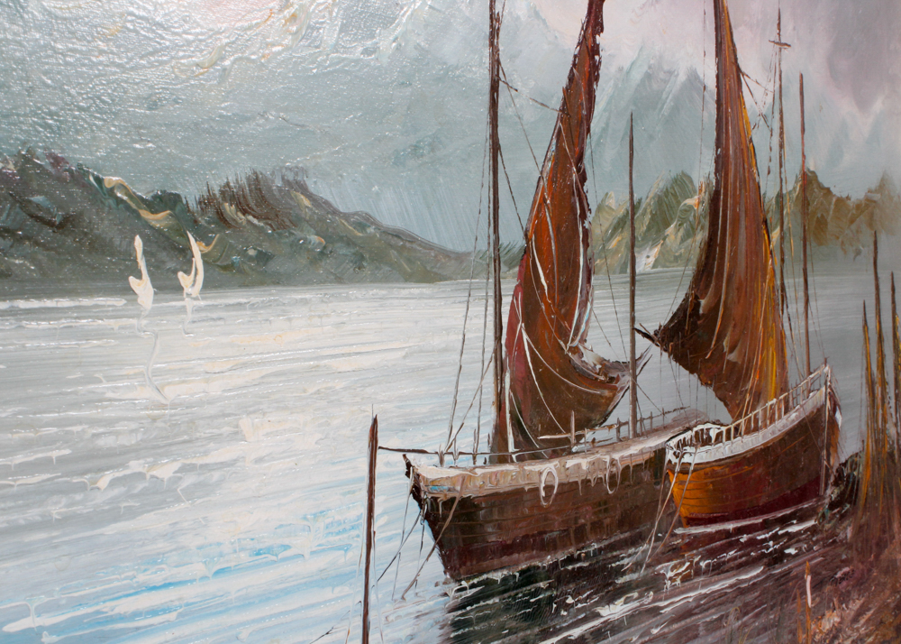 Acrylic Seascape on Canvas by J. Pierce