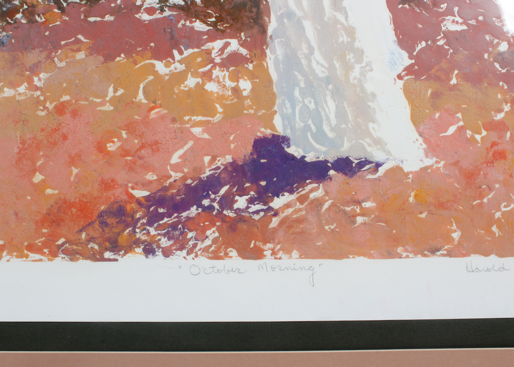 Harold Kraus Signed Monoprint "October Morning"