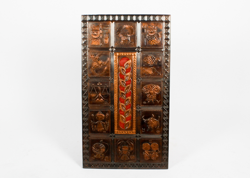 Vintage Astrological Metal Panel
