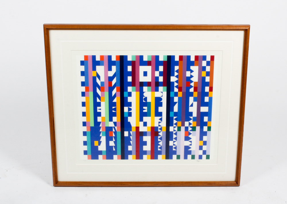 Original Signed Yaacov Agam Abstract Serigraph