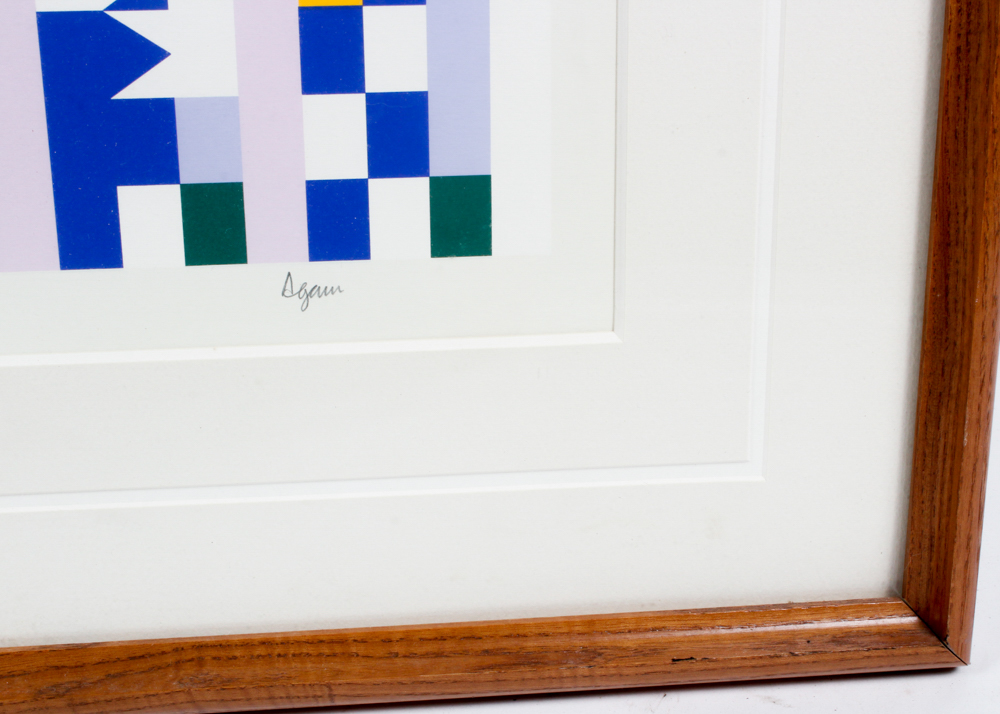 Original Signed Yaacov Agam Abstract Serigraph