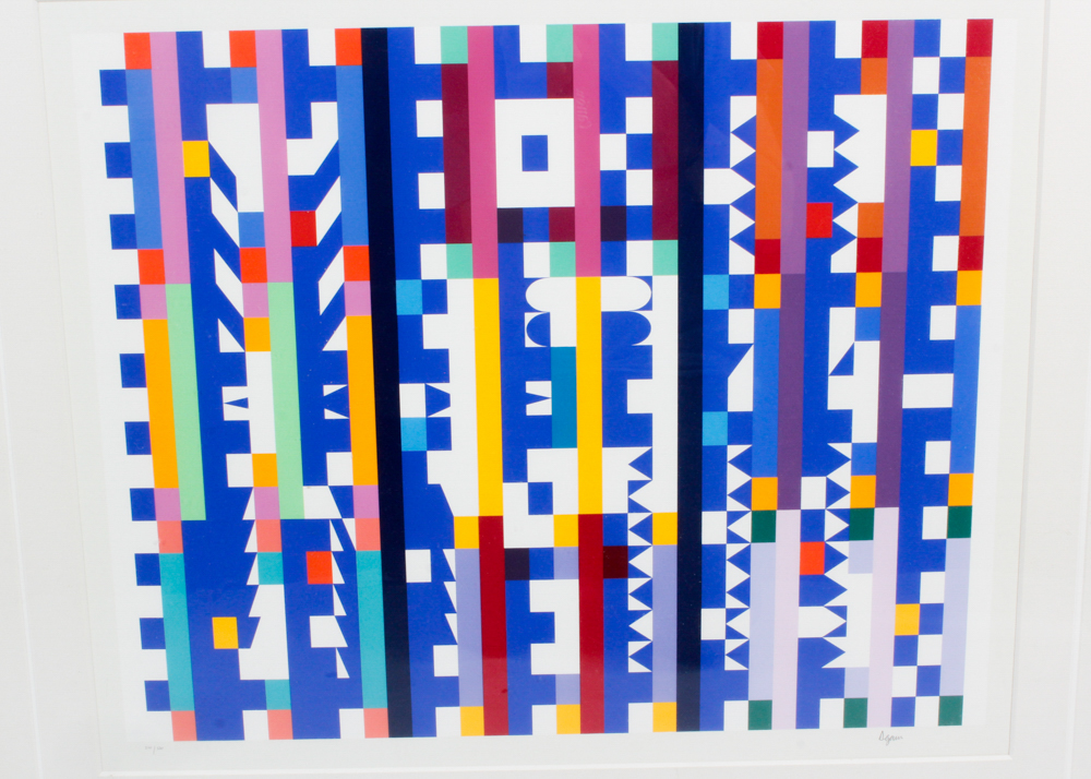 Original Signed Yaacov Agam Abstract Serigraph
