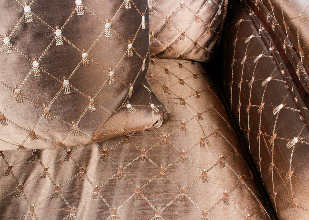 Louis XV Style Bergere, Upholstered in Copper Colored Materials