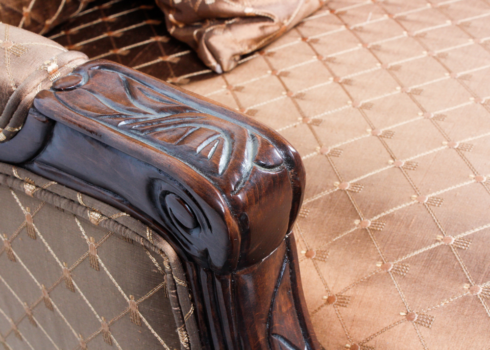 Louis XV Style Bergere, Upholstered in Copper Colored Materials