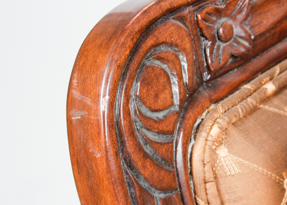 Louis XV Style Bergere, Upholstered in Copper Colored Materials